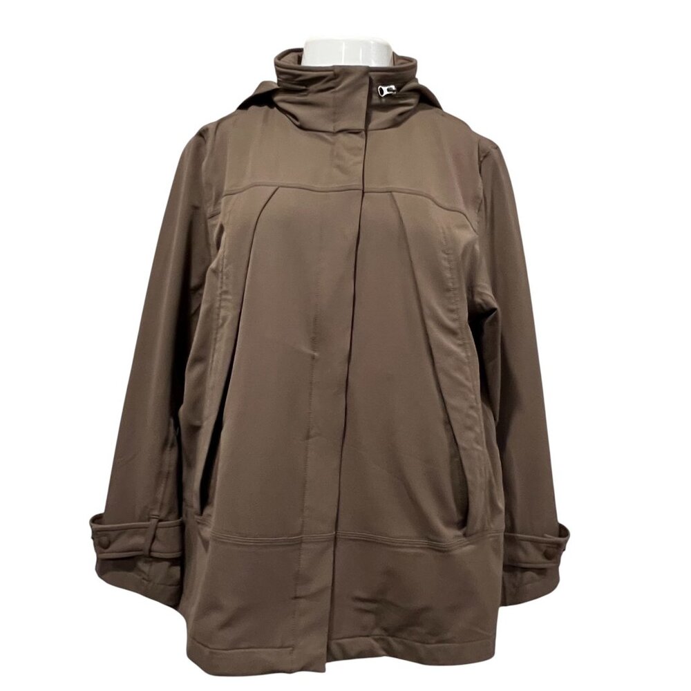 Garnet Hill High-Low Rain Jacket, Olive Green, L